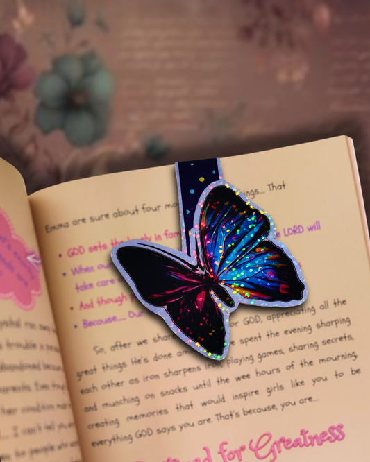 "Wings of Wonder" Glitter Holographic Magnetic Bookmark
