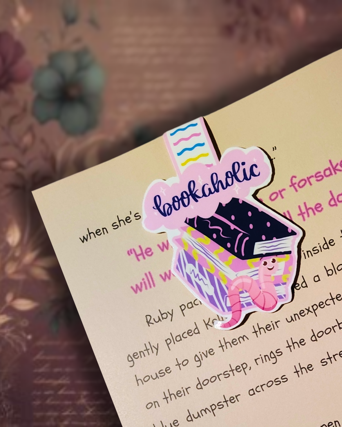 "Book-A-Holic" Magnetic Bookmark