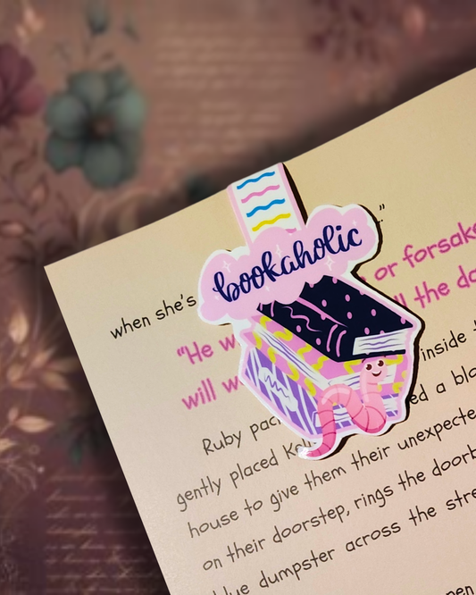 "Book-A-Holic" Magnetic Bookmark