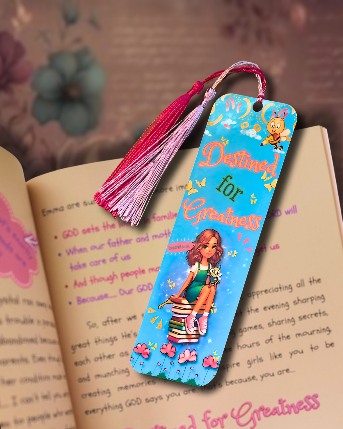 "Inspired to Be Collection..." Traditional Bookmark(s)/w Tassels