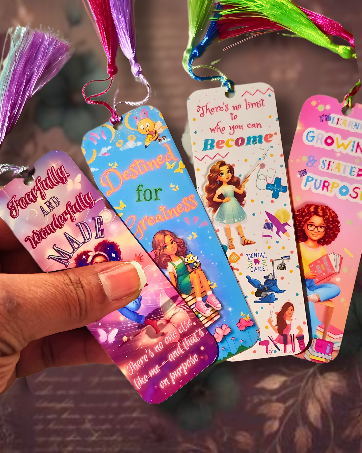 "Inspired to Be Collection..." Traditional Bookmark(s)/w Tassels